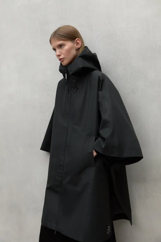 MenWomen Niwa Black Cape Ecoalf Coats And Jackets