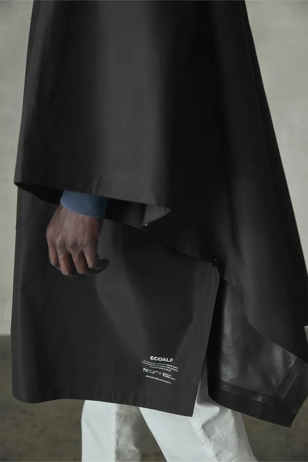 MenWomen Niwa Black Cape Ecoalf Coats And Jackets