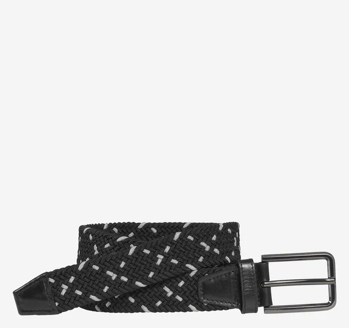 Men Woven StretchKnit Belt Blackgray JohnstonandMurphy Belts