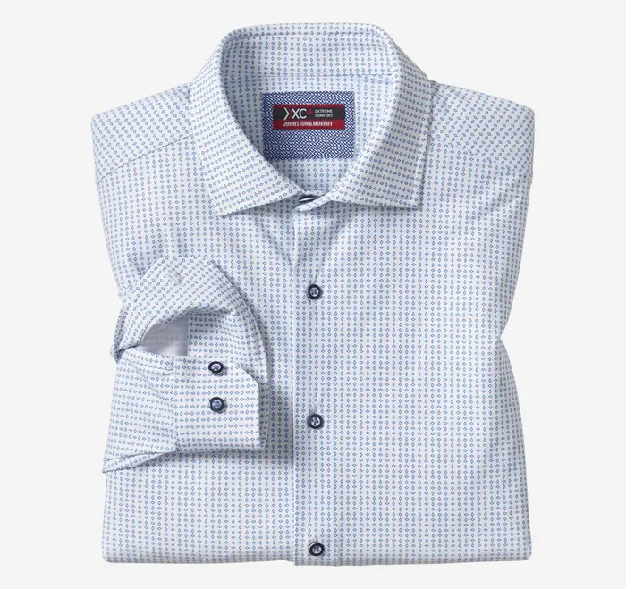 Men Xc4 LongSleeve Print Knit Shirt Whiteblue Diamond JohnstonandMurphy Shirts Men Xc4 LongSleeve Print Knit Shirt Whiteblue Diamond JohnstonandMurphy Shirts