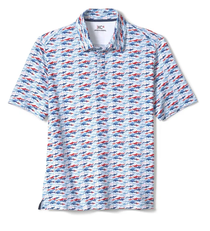 Men Xc4 Performance Polo Bluered Shark JohnstonandMurphy Polos and Tees Men Xc4 Performance Polo Bluered Shark JohnstonandMurphy Polos and Tees
