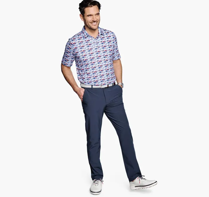 Men Xc4 Performance Polo Bluered Shark JohnstonandMurphy Polos and Tees Men Xc4 Performance Polo Bluered Shark JohnstonandMurphy Polos and Tees