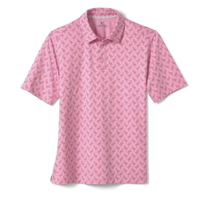 Men Xc4 Performance Polo Pink Tonal Flamingo JohnstonandMurphy Polos and Tees Men Xc4 Performance Polo Pink Tonal Flamingo JohnstonandMurphy Polos and Tees