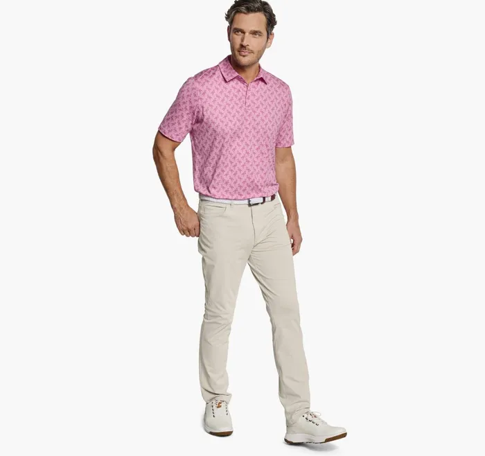 Men Xc4 Performance Polo Pink Tonal Flamingo JohnstonandMurphy Polos and Tees Men Xc4 Performance Polo Pink Tonal Flamingo JohnstonandMurphy Polos and Tees
