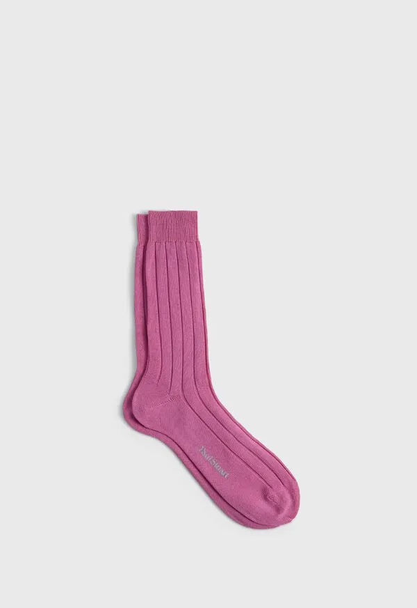 Mens Mercerized Cotton Ribbed Sock Denim Socks Paulstuart