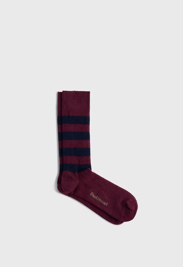 Mens Rugby Stripe Sock NavyGrey Socks Paulstuart