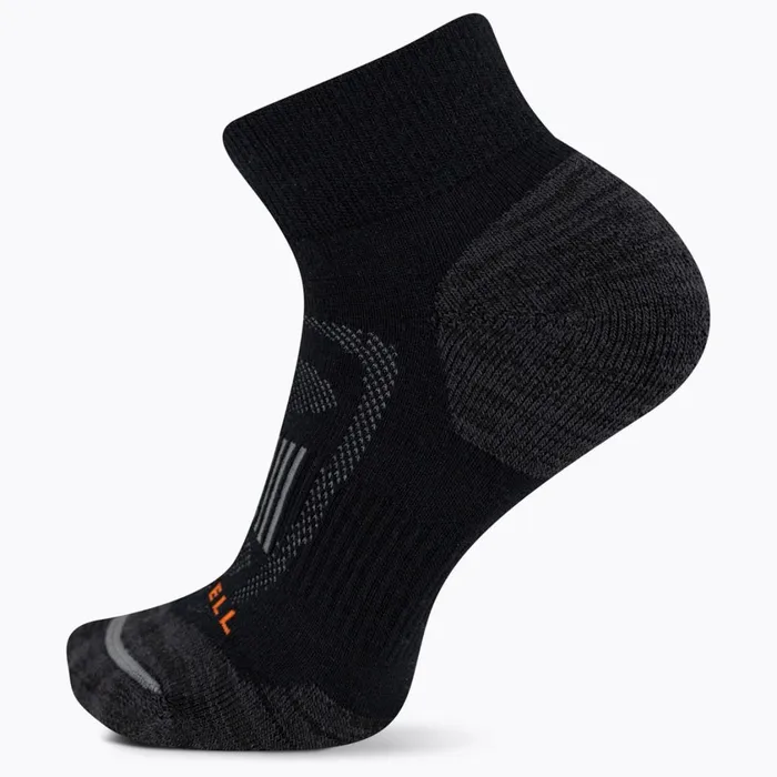 Merrell Accessories MenWomen Zoned Quarter Hiker Sock Onyx