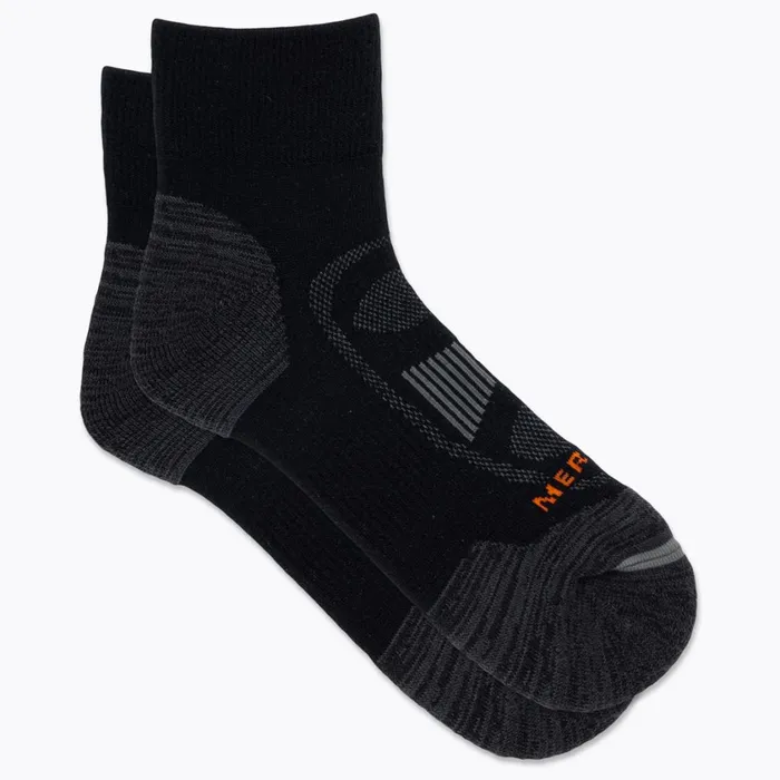 Merrell Accessories MenWomen Zoned Quarter Hiker Sock Onyx
