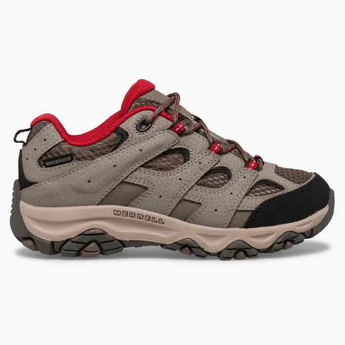 Merrell Boots Kids Big Moab 3 Low Lace Waterproof Sneaker Boulder Red