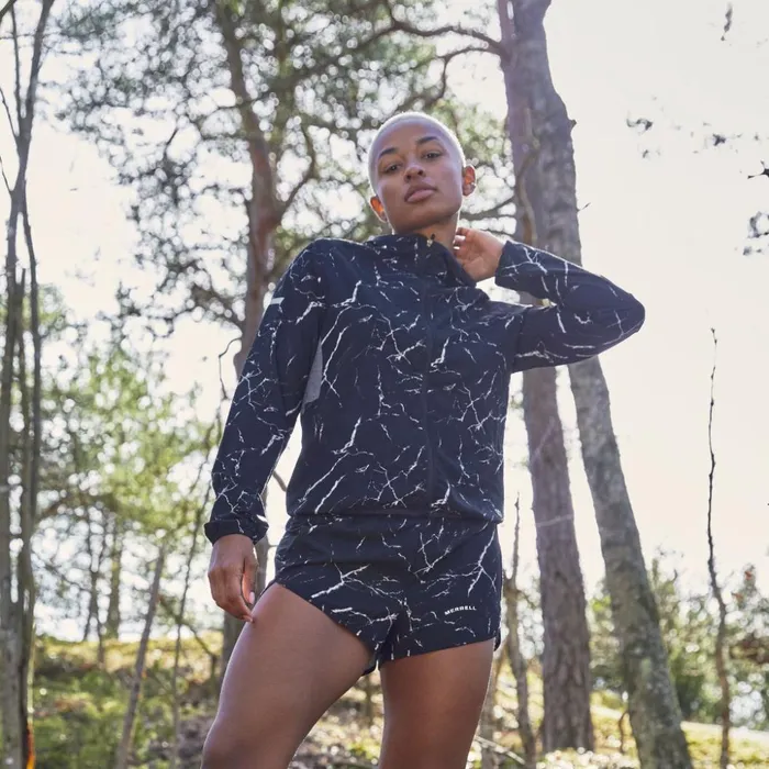 Merrell Outerwear Women Trail Running Jacket Lightning Print