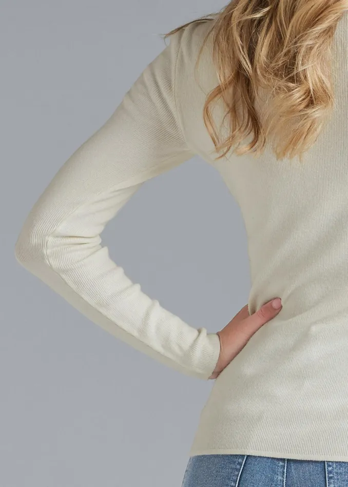 MESH DETAIL SWEATER White Women VENUS Pullover