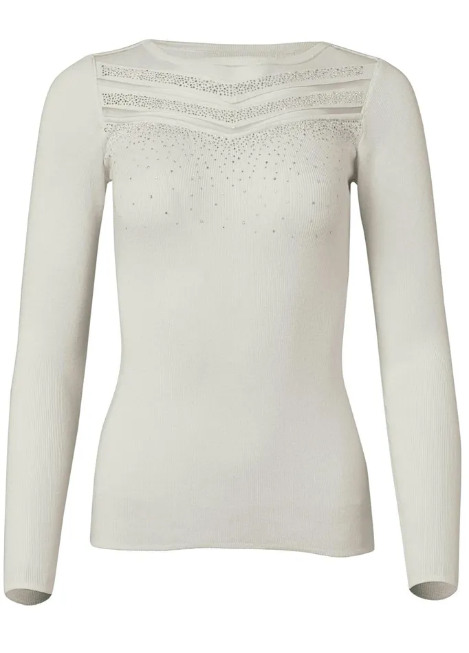 MESH DETAIL SWEATER White Women VENUS Pullover