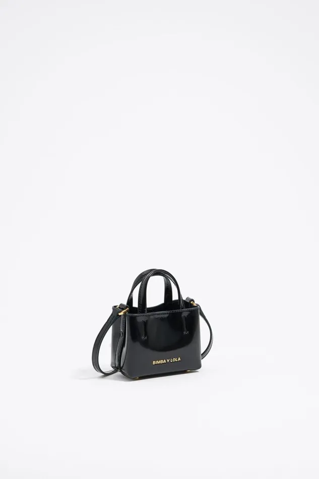 Micro Black Leather Chihuahua Bag Black Women Bimba Y Lola Crossbody Bags