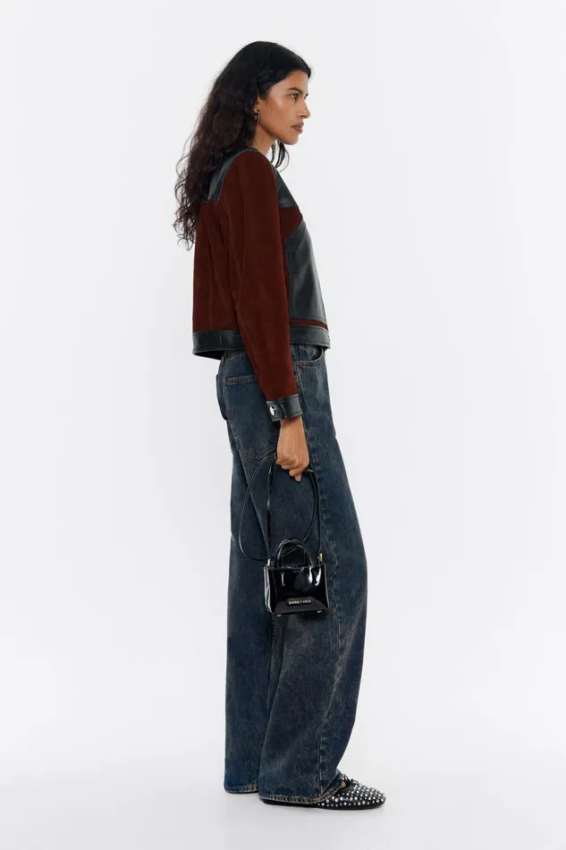 Micro Black Leather Chihuahua Bag Black Women Bimba Y Lola Crossbody Bags