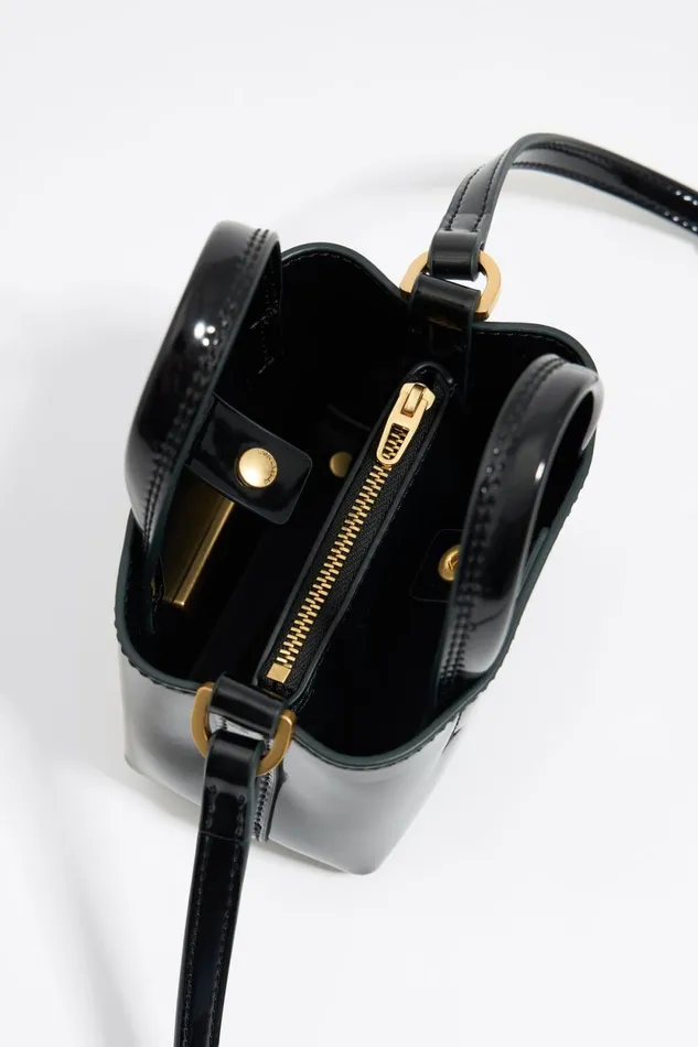 Micro Black Leather Chihuahua Bag Black Women Bimba Y Lola Crossbody Bags