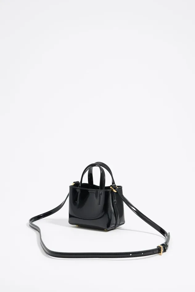 Micro Black Leather Chihuahua Bag Black Women Bimba Y Lola Crossbody Bags