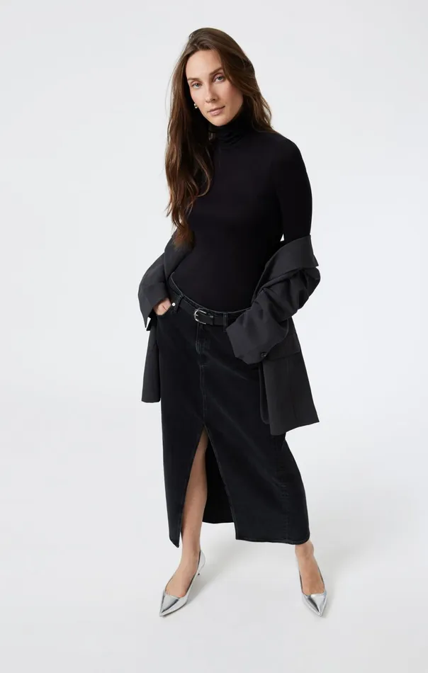 Milena Denim Skirt In Dark Smoke Denim Women Mavi Jeans Dresses and Skirts