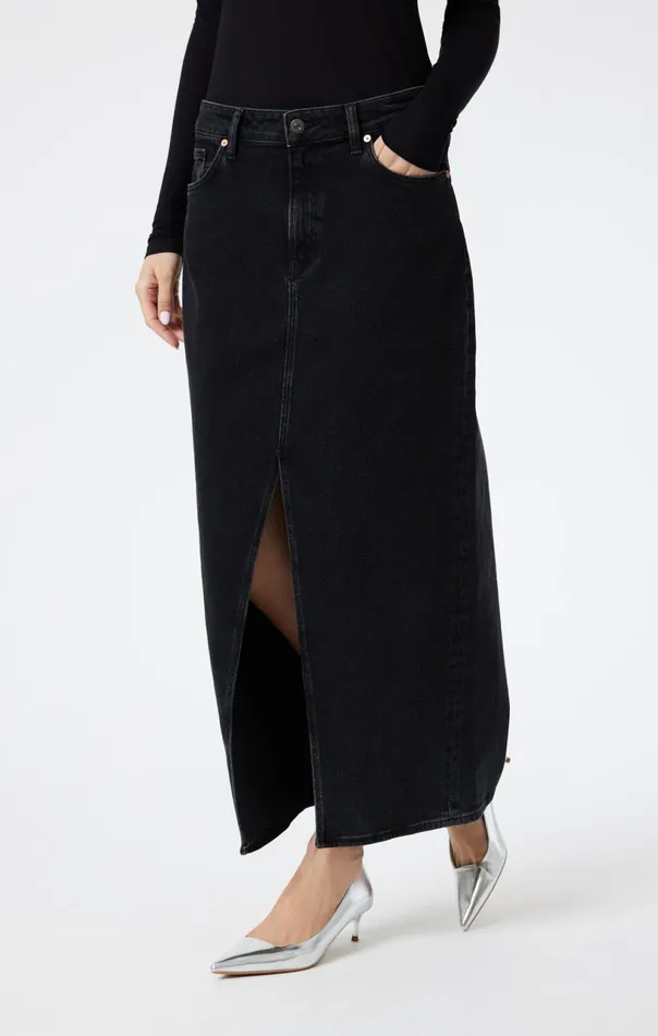 Milena Denim Skirt In Dark Smoke Denim Women Mavi Jeans Dresses and Skirts