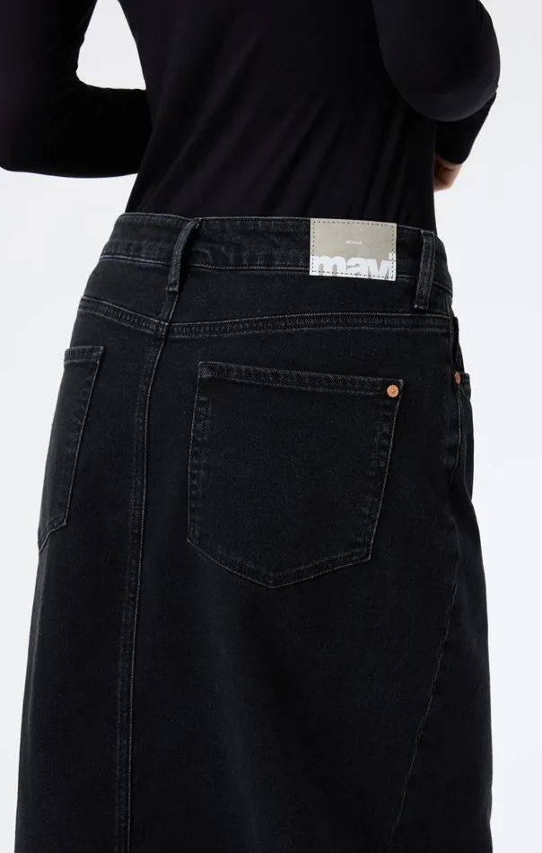 Milena Denim Skirt In Dark Smoke Denim Women Mavi Jeans Dresses and Skirts
