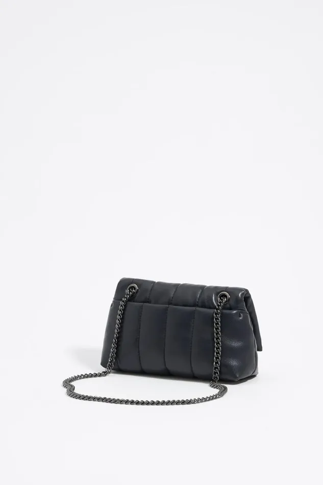 Mini Black Leather Flap Bag Black Women Bimba Y Lola Crossbody Bags Mini Black Leather Flap Bag Black Women Bimba Y Lola Crossbody Bags