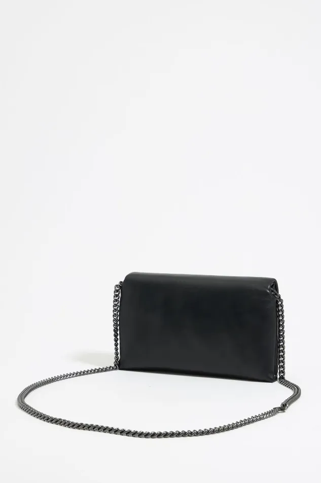 Mini Black Nappa Leather Flap Bag Black Women Bimba Y Lola Crossbody Bags