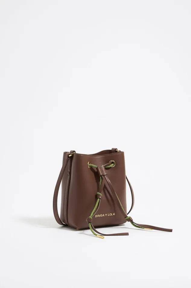 Mini Mocha Leather Chihuahua Bucket Bag Moka Women Bimba Y Lola Crossbody Bags