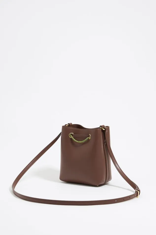 Mini Mocha Leather Chihuahua Bucket Bag Moka Women Bimba Y Lola Crossbody Bags
