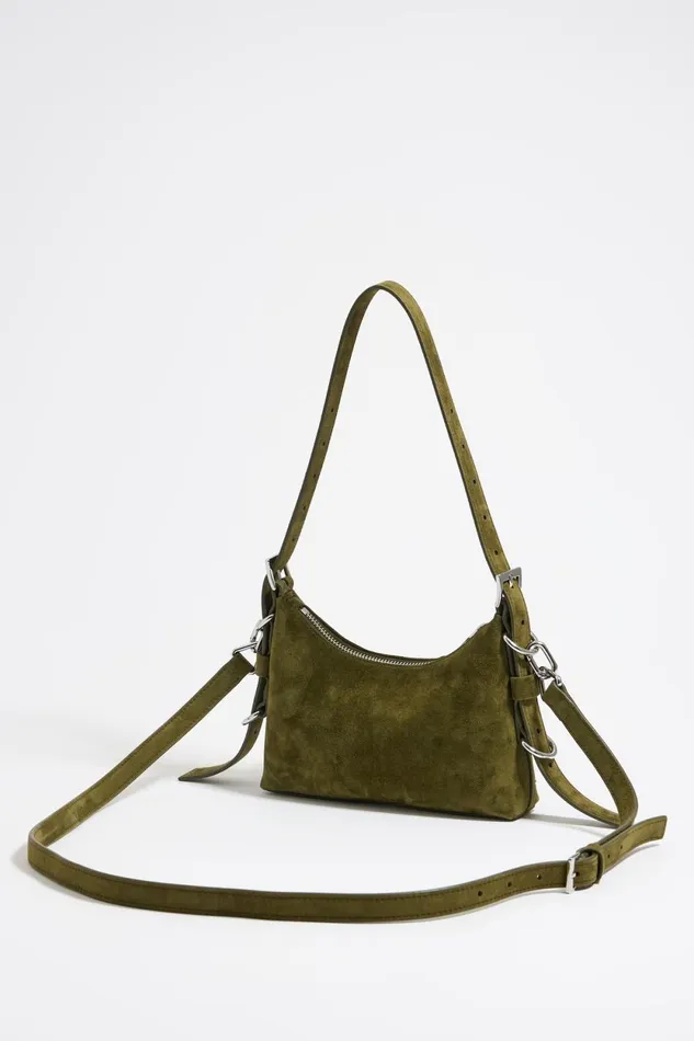 Mini Olive Leather Swarovski Pocket Slouch Bag Olive Women Bimba Y Lola Shoulder Bags Mini Olive Leather Swarovski Pocket Slouch Bag Olive Women Bimba Y Lola Shoulder Bags
