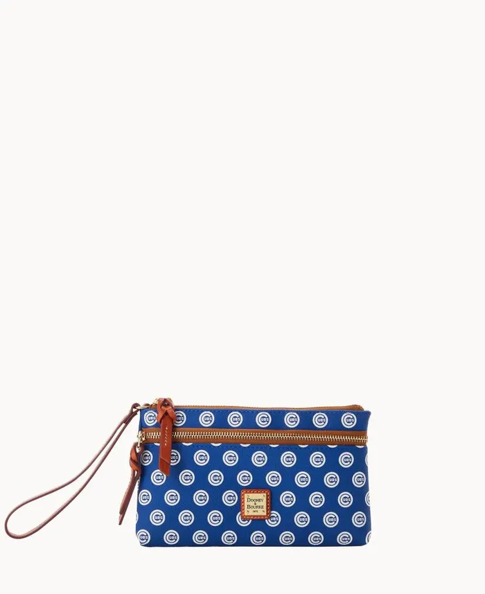 MLB Cubs Double Zip Wristlet Chicago Cubs ManWoman Dooney and Bourke Wallets
