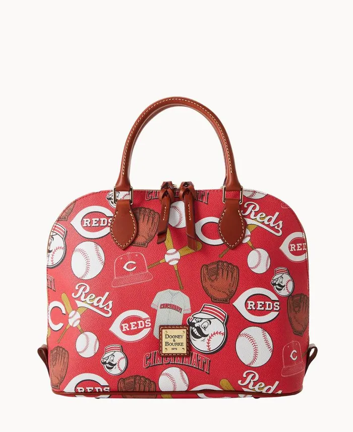 MLB Reds Zip Zip Satchel Reds Woman Dooney and Bourke Satchels