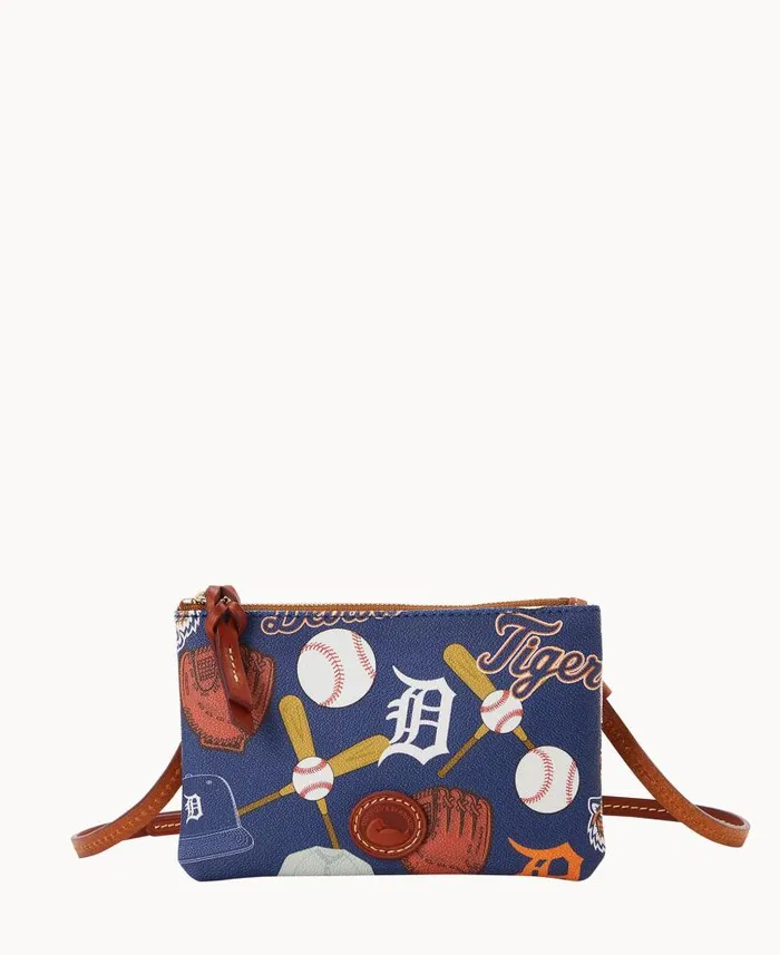 MLB Tigers Top Zip Crossbody Tigers Woman Dooney and Bourke Crossbodies