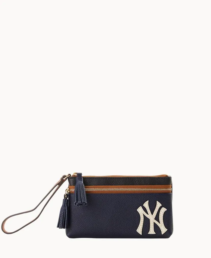 MLB Yankees Double Zip Wristlet Yankees ManWoman Dooney and Bourke Wallets