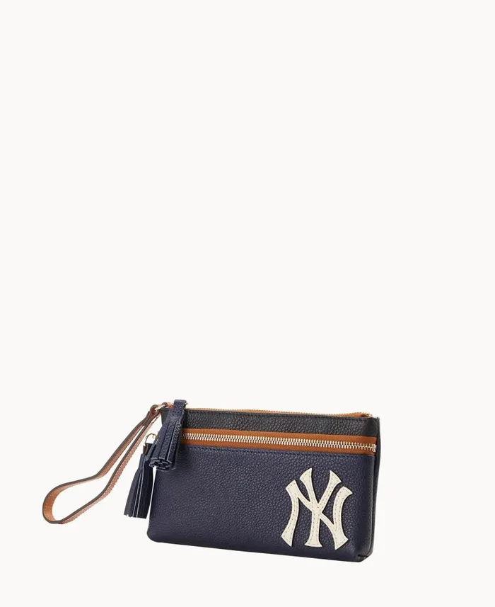 MLB Yankees Double Zip Wristlet Yankees ManWoman Dooney and Bourke Wallets