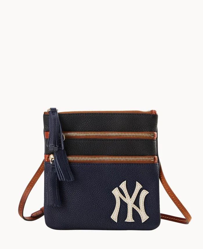 MLB Yankees Triple Zip Crossbody Yankees Woman Dooney and Bourke Crossbodies
