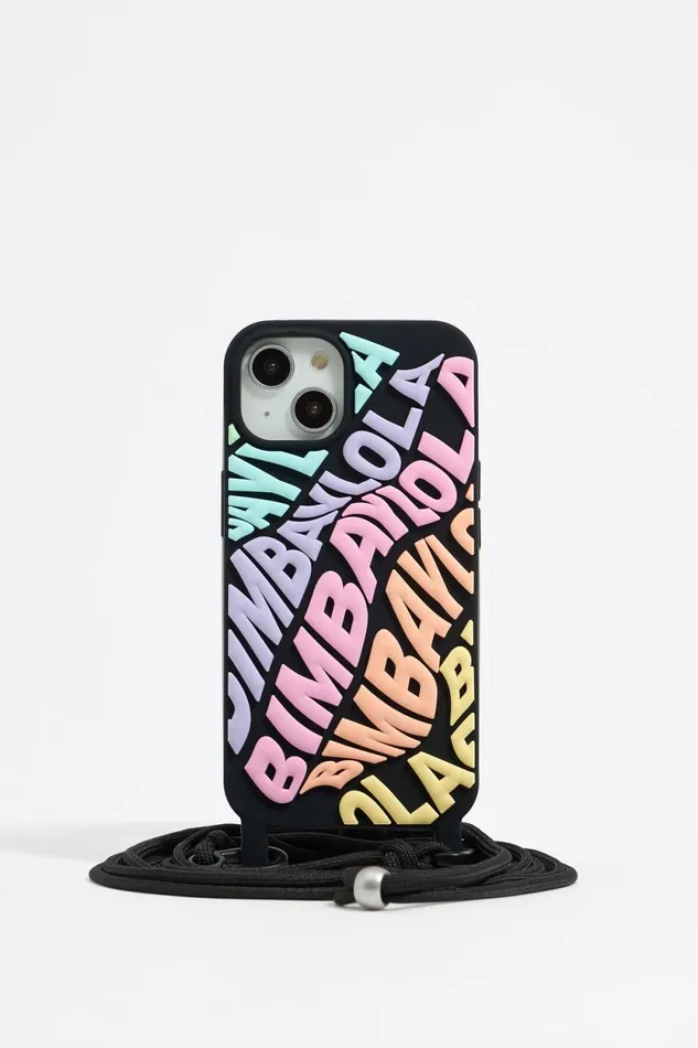Multicolored Logo Silicone IPhone 15 Case Pastel Pink Women Bimba Y Lola Phone Cases