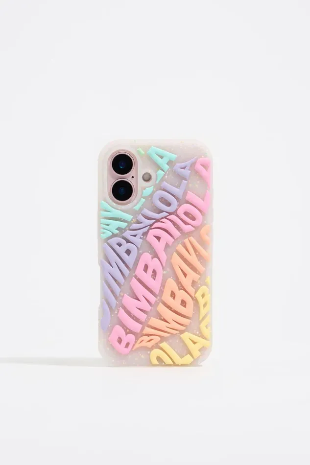 Multicolored Logo Silicone IPhone 16 Case Lilac Women Bimba Y Lola Phone Cases