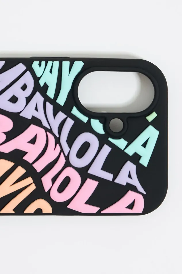 Multicolored Logo Silicone IPhone 16 Plus Case Pastel Pink Women Bimba Y Lola Phone Cases Multicolored Logo Silicone IPhone 16 Plus Case Pastel Pink Women Bimba Y Lola Phone Cases