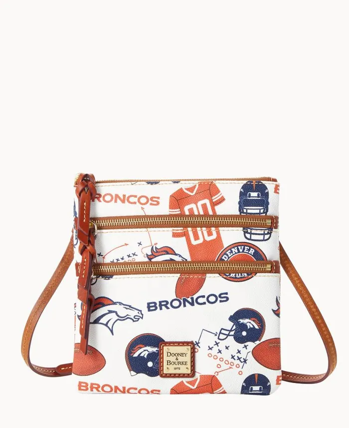 NFL Broncos N S Triple Zip Crossbody Broncos Woman Dooney and Bourke Crossbodies