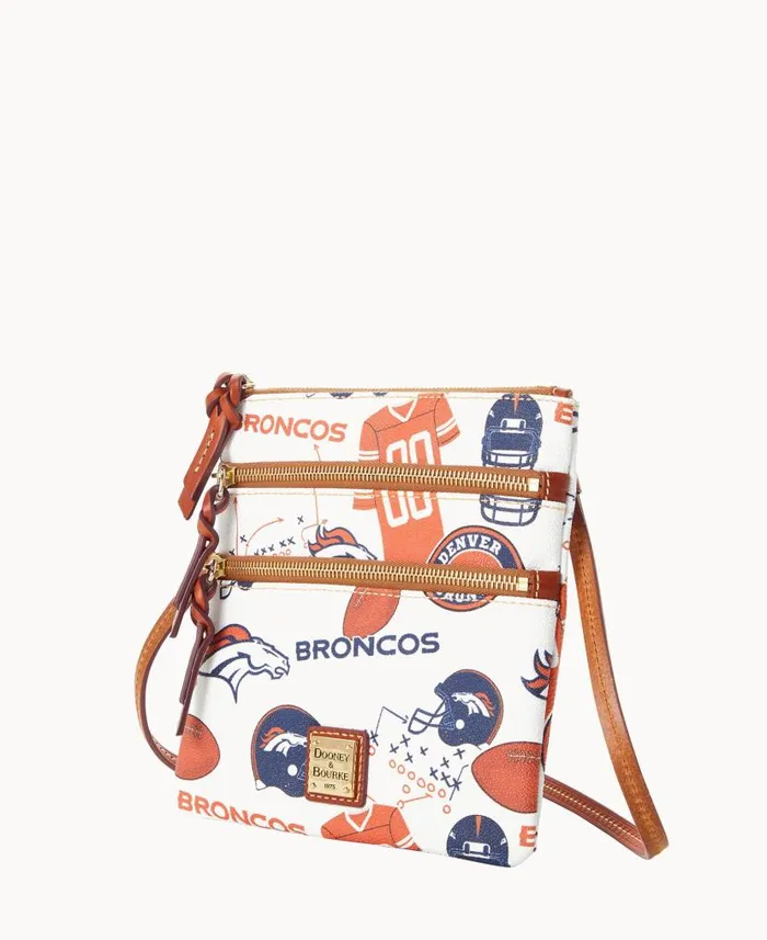 NFL Broncos N S Triple Zip Crossbody Broncos Woman Dooney and Bourke Crossbodies NFL Broncos N S Triple Zip Crossbody Broncos Woman Dooney and Bourke Crossbodies