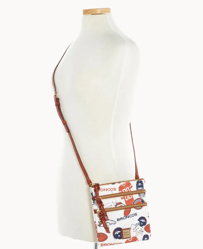 NFL Broncos N S Triple Zip Crossbody Broncos Woman Dooney and Bourke Crossbodies NFL Broncos N S Triple Zip Crossbody Broncos Woman Dooney and Bourke Crossbodies