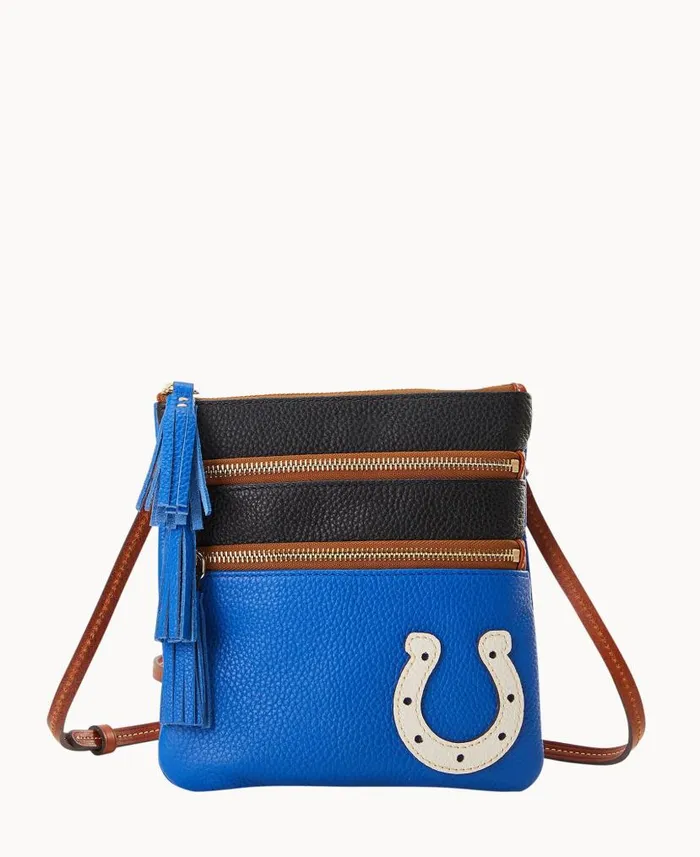 NFL Colts Triple Zip Crossbody Colts Woman Dooney and Bourke Crossbodies