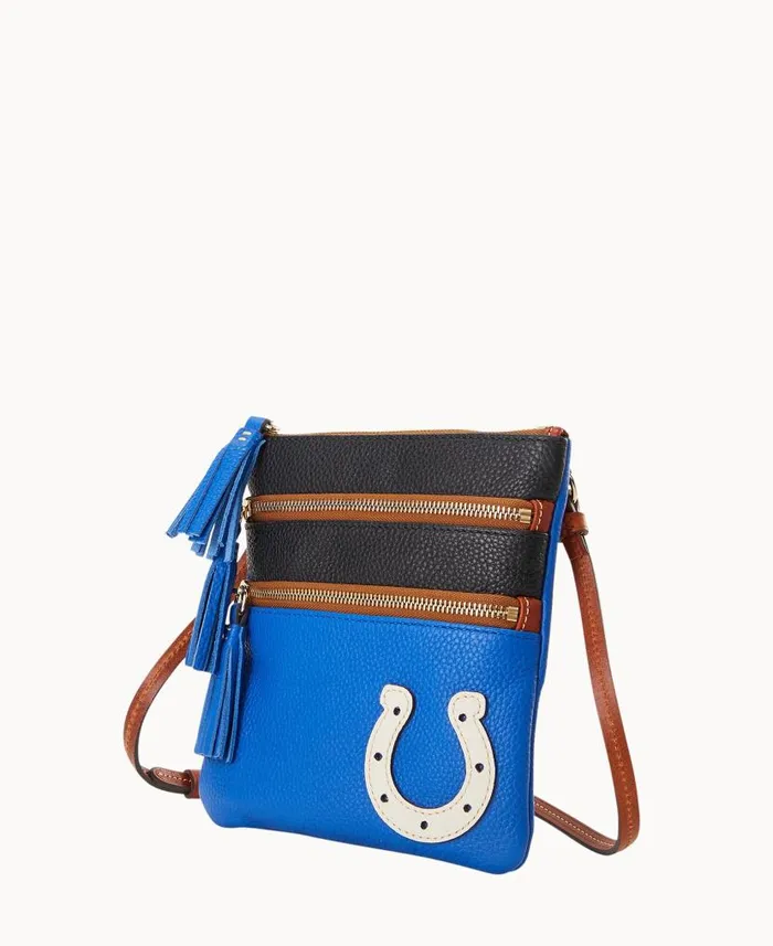 NFL Colts Triple Zip Crossbody Colts Woman Dooney and Bourke Crossbodies NFL Colts Triple Zip Crossbody Colts Woman Dooney and Bourke Crossbodies
