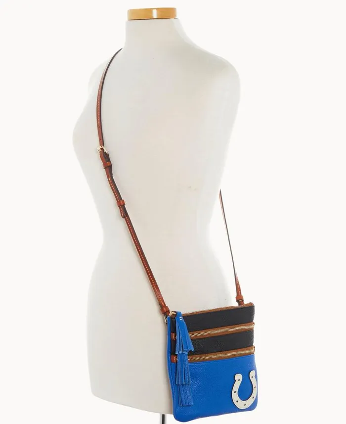 NFL Colts Triple Zip Crossbody Colts Woman Dooney and Bourke Crossbodies NFL Colts Triple Zip Crossbody Colts Woman Dooney and Bourke Crossbodies