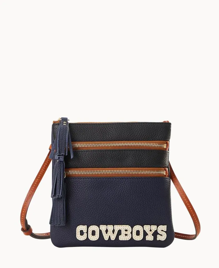 NFL Cowboys Triple Zip Crossbody Cowboys Woman Dooney and Bourke Crossbodies