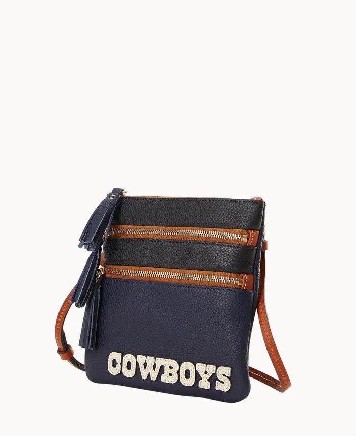 NFL Cowboys Triple Zip Crossbody Cowboys Woman Dooney and Bourke Crossbodies NFL Cowboys Triple Zip Crossbody Cowboys Woman Dooney and Bourke Crossbodies