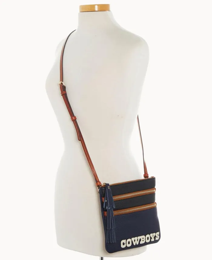 NFL Cowboys Triple Zip Crossbody Cowboys Woman Dooney and Bourke Crossbodies NFL Cowboys Triple Zip Crossbody Cowboys Woman Dooney and Bourke Crossbodies