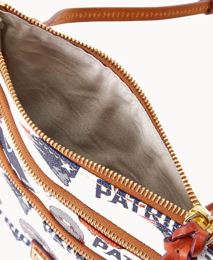 NFL Patriots N S Triple Zip Crossbody Patriots Woman Dooney and Bourke Crossbodies