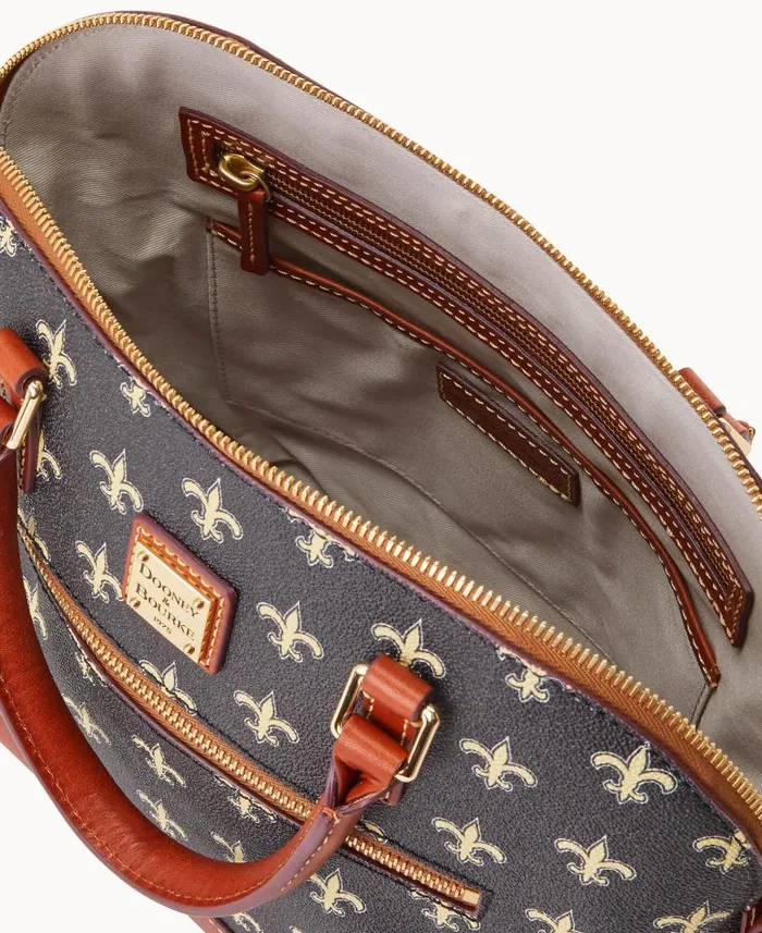NFL Saints Domed Zip Satchel Saints Woman Dooney and Bourke Satchels NFL Saints Domed Zip Satchel Saints Woman Dooney and Bourke Satchels