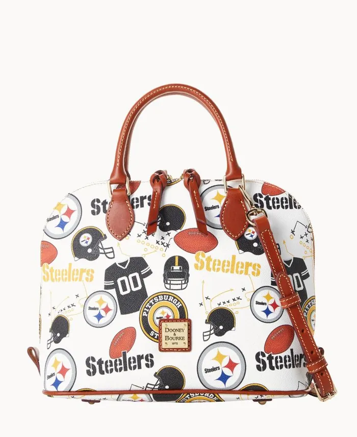 NFL Steelers Zip Zip Satchel Steelers Woman Dooney and Bourke Satchels