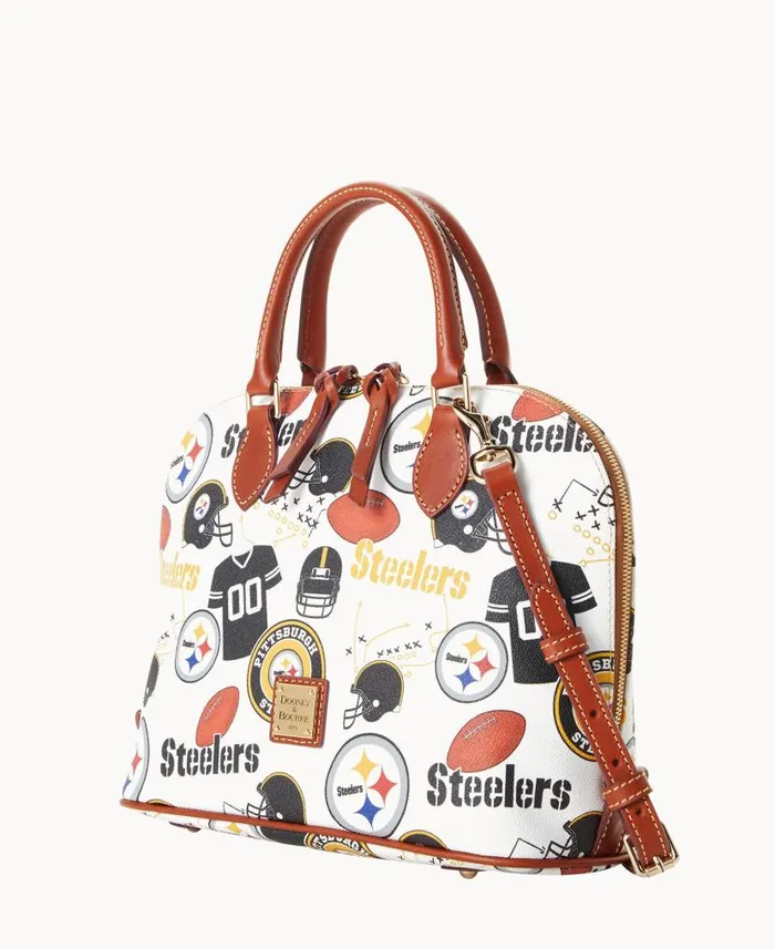 NFL Steelers Zip Zip Satchel Steelers Woman Dooney and Bourke Satchels NFL Steelers Zip Zip Satchel Steelers Woman Dooney and Bourke Satchels